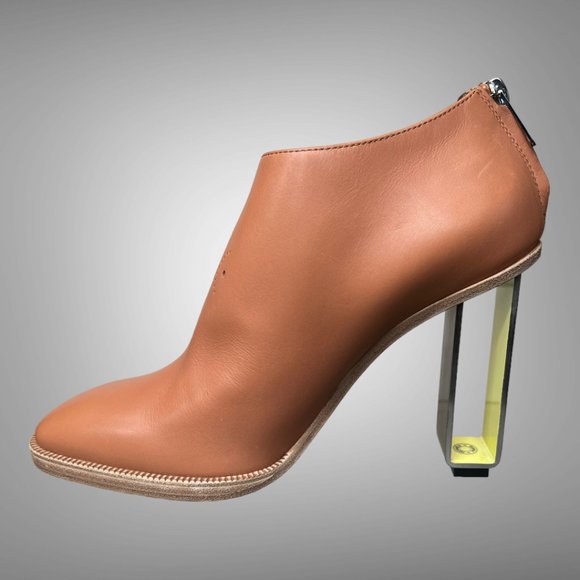 HERMES OLGA CALF LEATHER NATURAL BOOTIES ANKLE BOOTS SHOES EU 40 HEELS - Picture 6 of 16